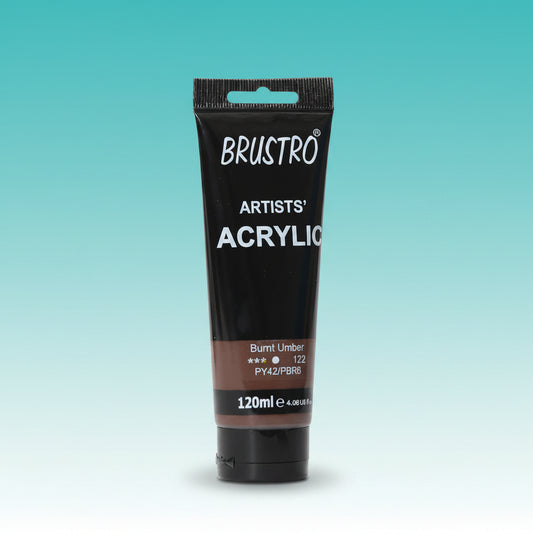 Brustro Artists Acrylic Tube Burnt Umber 120ml by Gifthubmart