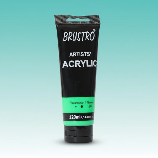 Brustro Artists Acrylic Tube Fluorescent Green 120ml by Gifthubmart