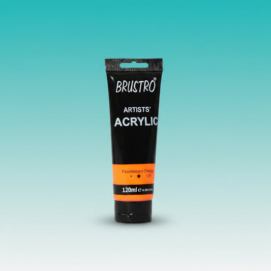 Brustro Artists Acrylic Tube Fluorescent Orange 120ml by Gifthubmart