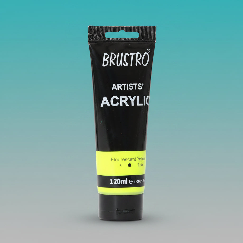 Brustro Artists Acrylic Tube Fluorescent Yellow 120ml by Gifthubmart