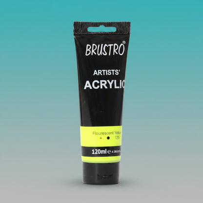 Brustro Artists Acrylic Tube Fluorescent Yellow 120ml by Gifthubmart