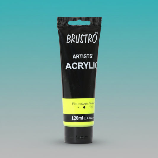 Brustro Artists Acrylic Tube Fluorescent Yellow 120ml by Gifthubmart
