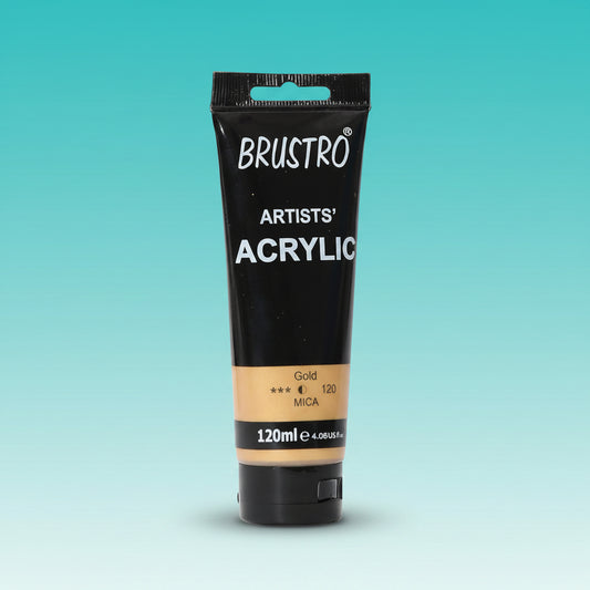 Brustro Artists Acrylic Tube Gold MICA 120ml by Gifthubmart