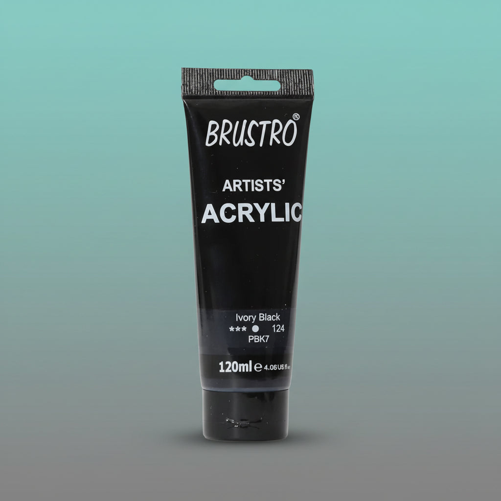 Brustro Artists Acrylic Tube Ivory Black 120ml by Gifthubmart