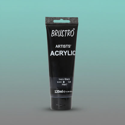 Brustro Artists Acrylic Tube Ivory Black 120ml by Gifthubmart