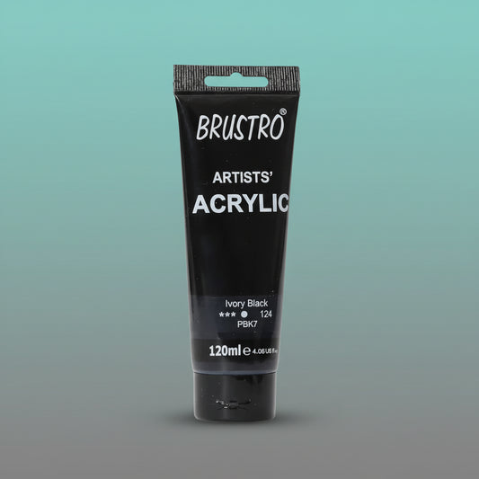 Brustro Artists Acrylic Tube Ivory Black 120ml by Gifthubmart