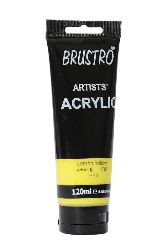 Brustro Artists Acrylic Tube Lemon Yellow 120ml by Gifthubmart