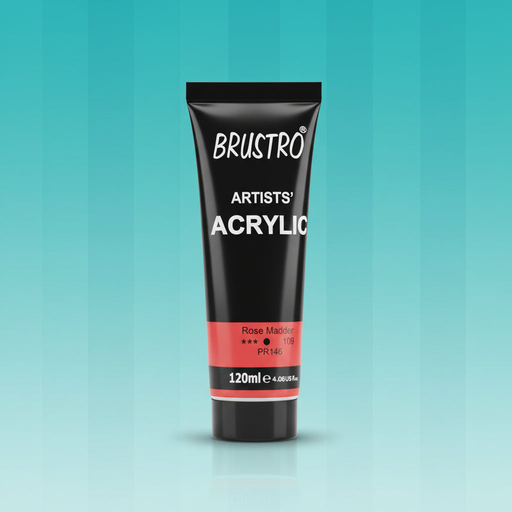 Brustro Artists Acrylic Tube Rose Madder 120ml by Gifthubmart