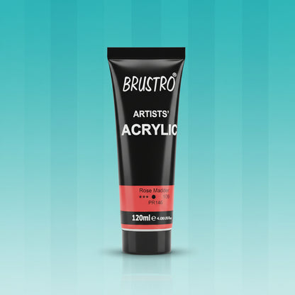 Brustro Artists Acrylic Tube Rose Madder 120ml by Gifthubmart