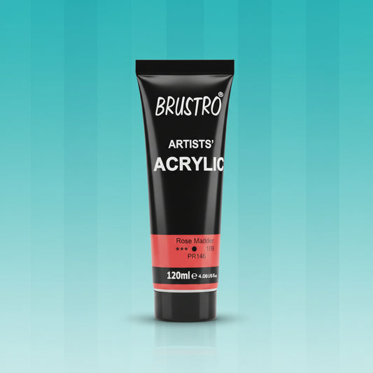 Brustro Artists Acrylic Tube Rose Madder 120ml by Gifthubmart