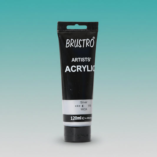 Brustro Artists Acrylic Tube Silver MICA 120ml by Gifthubmart