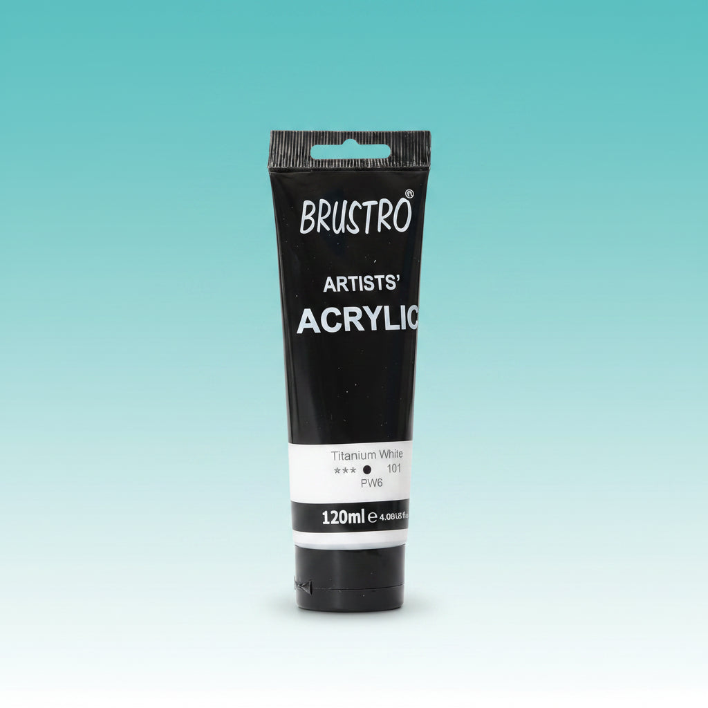 Brustro Artists Acrylic Tube Titanium White 120ml by Gifthubmart