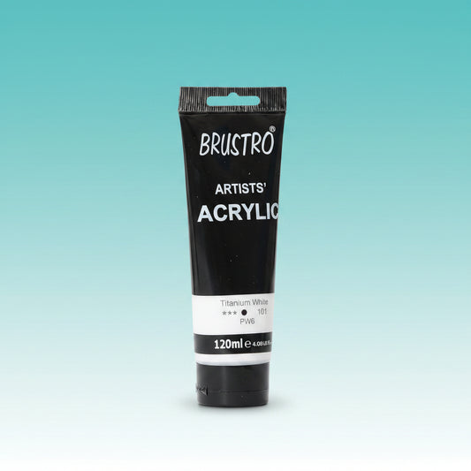 Brustro Artists Acrylic Tube Titanium White 120ml by Gifthubmart