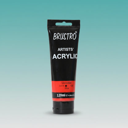 Brustro Artists Acrylic Tube Vermillion 120ml by Gifthubmart