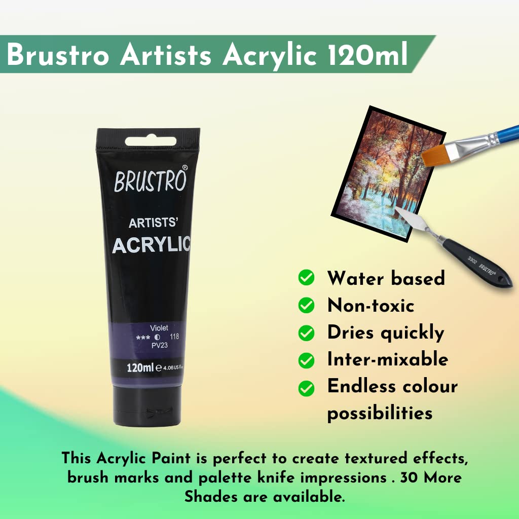Brustro Artists Acrylic Tube Violet 120ml by Gifthubmart