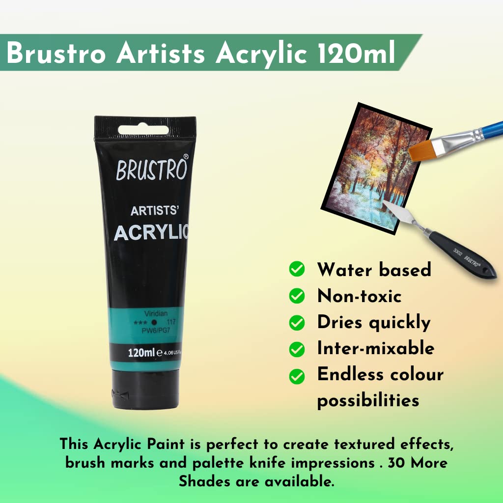Brustro Artists Acrylic Tube Viridian 120ml by Gifthubmart