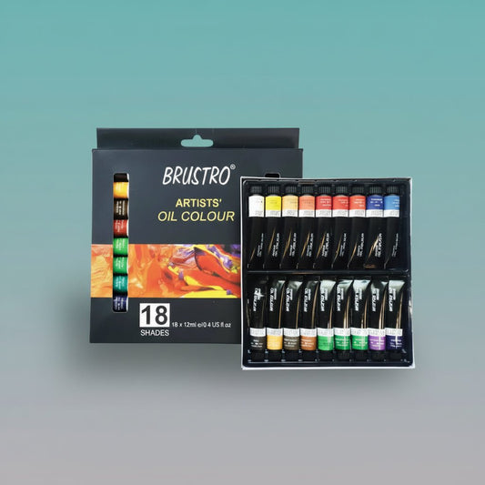 BRUSTRO Oil Colour Tube Set 18x12 ml by Gifthubmart