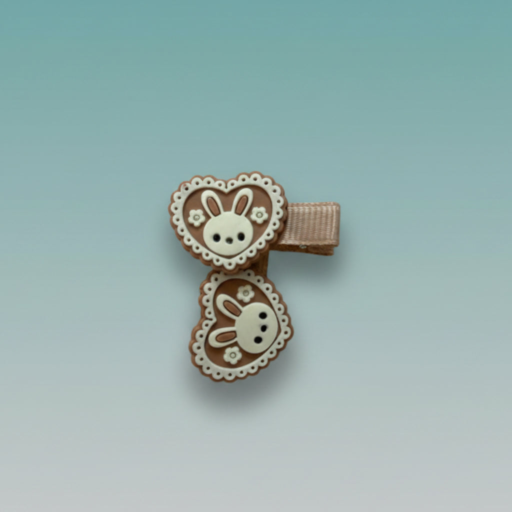 Bunny Heart Hair Clip Set of 2 by Gift Hub Mart