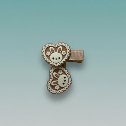 Bunny Heart Hair Clip Set of 2 by Gift Hub Mart