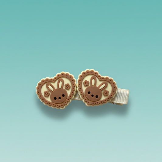 Bunny Heart Hair Clip Set of 2 by Gift Hub Mart