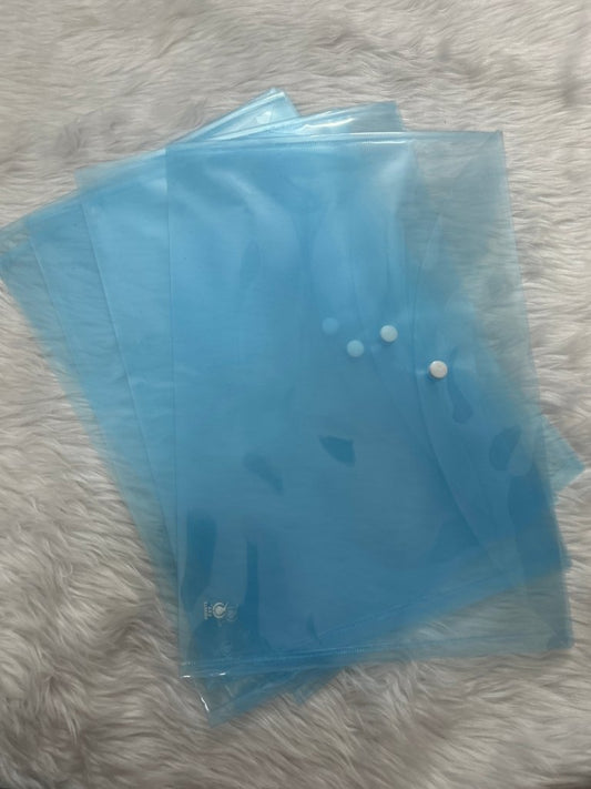 Button Folders Transparent Blue by Gift Hub Mart