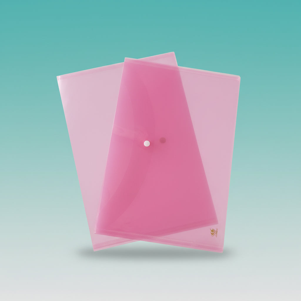 Button Folders Transparent Pink by Gift Hub Mart