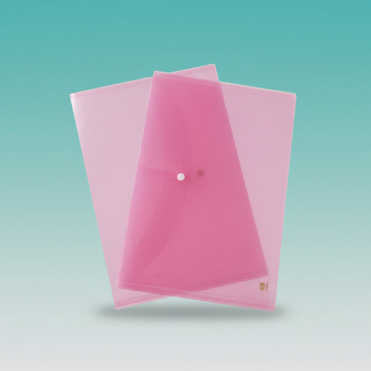 Button Folders Transparent Pink by Gift Hub Mart