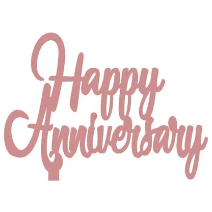 Cake Topper Happy Anniversary by Gifthubmart
