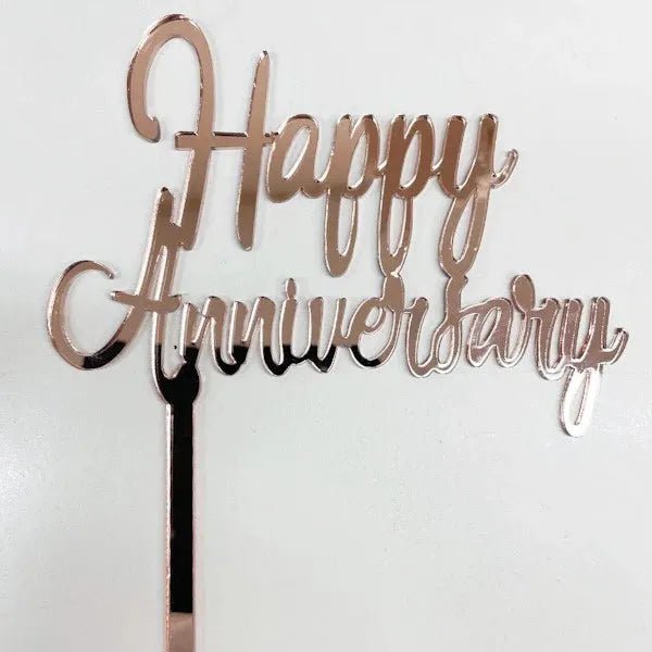 Cake Topper Happy Anniversary by Gifthubmart