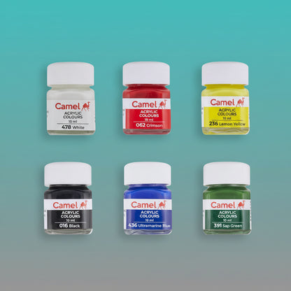 Camel Acrylic Colours 6 Shades by Gift Hub Mart