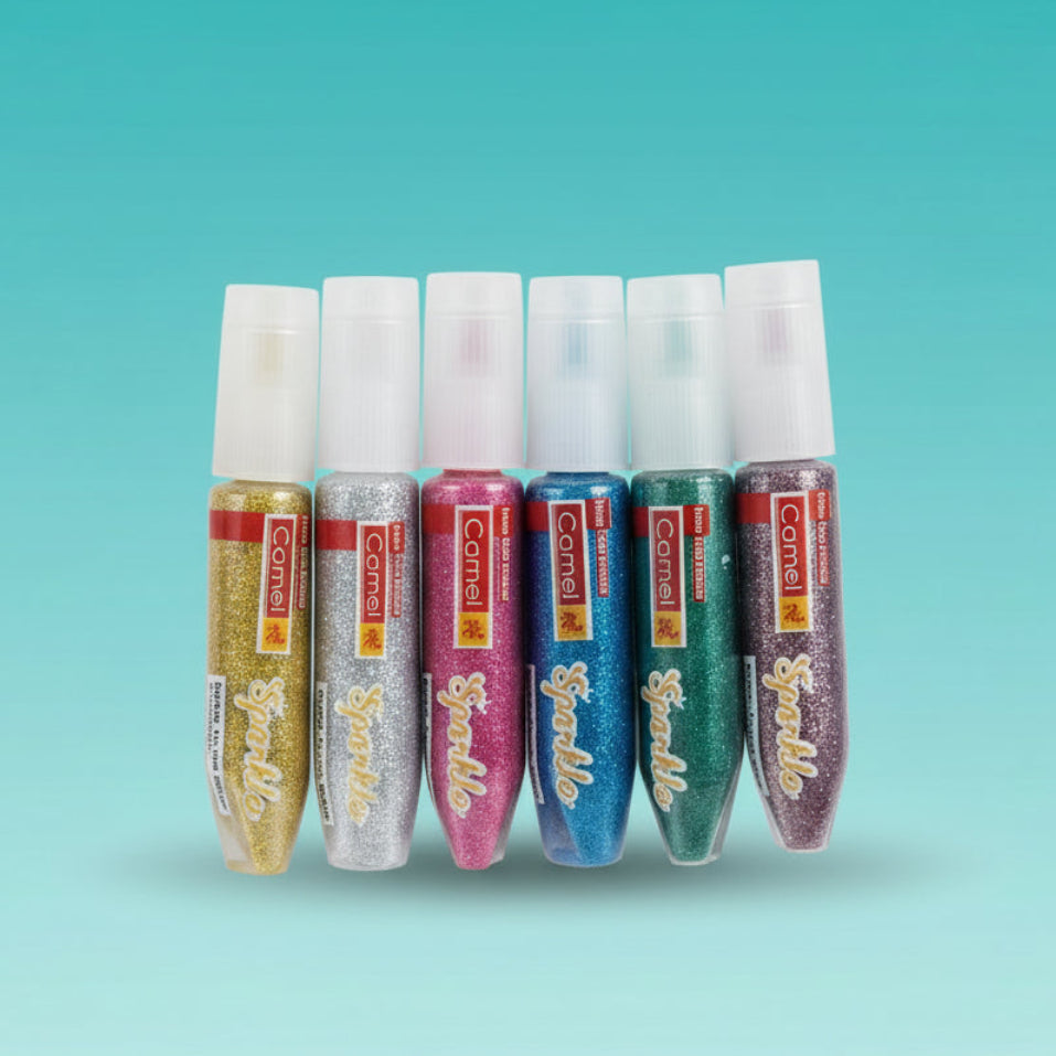 Camel Sparkle Glitter Colours Set of 6 by Gifthubmart