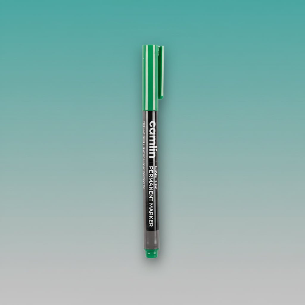 Camlin Fine Tip Permanent Marker Green by Gifthubmart