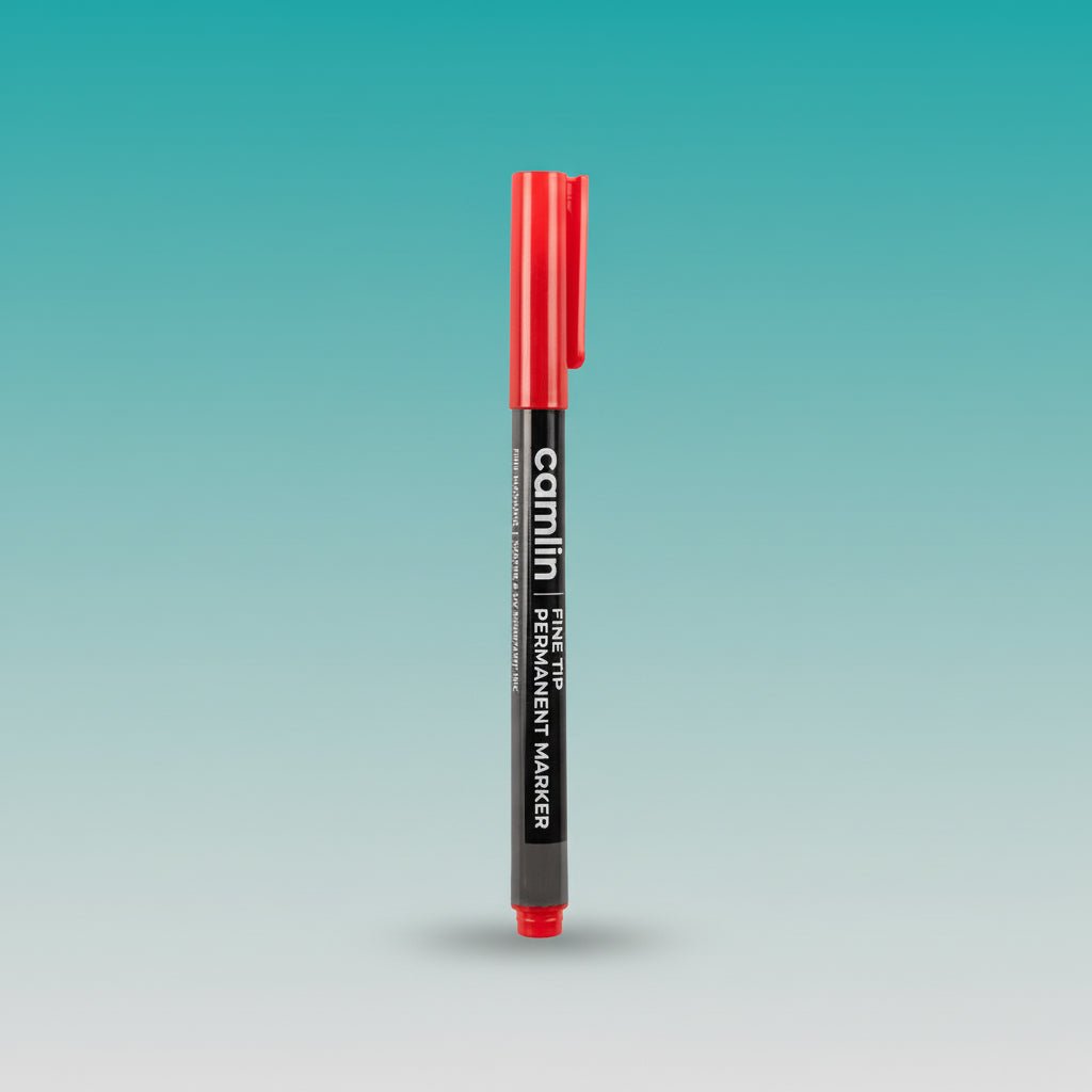 Camlin Fine Tip Permanent Marker Red by Gifthubmart