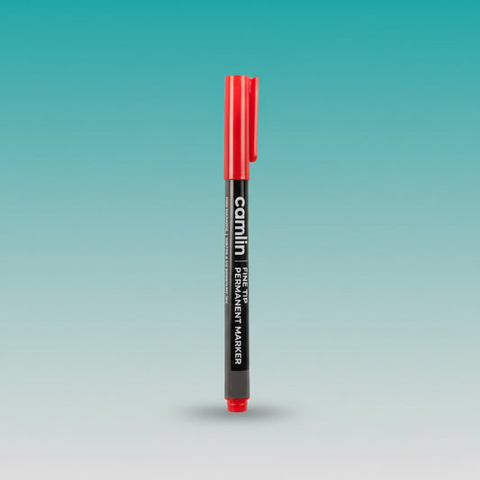 Camlin Fine Tip Permanent Marker Red by Gifthubmart