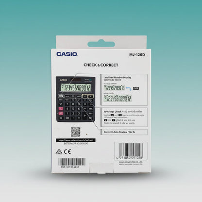 Gift Hub Mart Casio Check & Correct Calculator MJ-120D in black boxed packaging