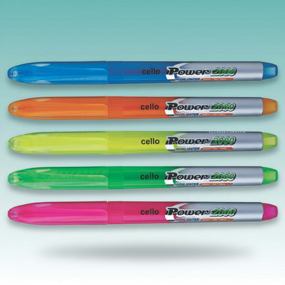 Cello Power Highlighter Set of 5 by Gifthubmart