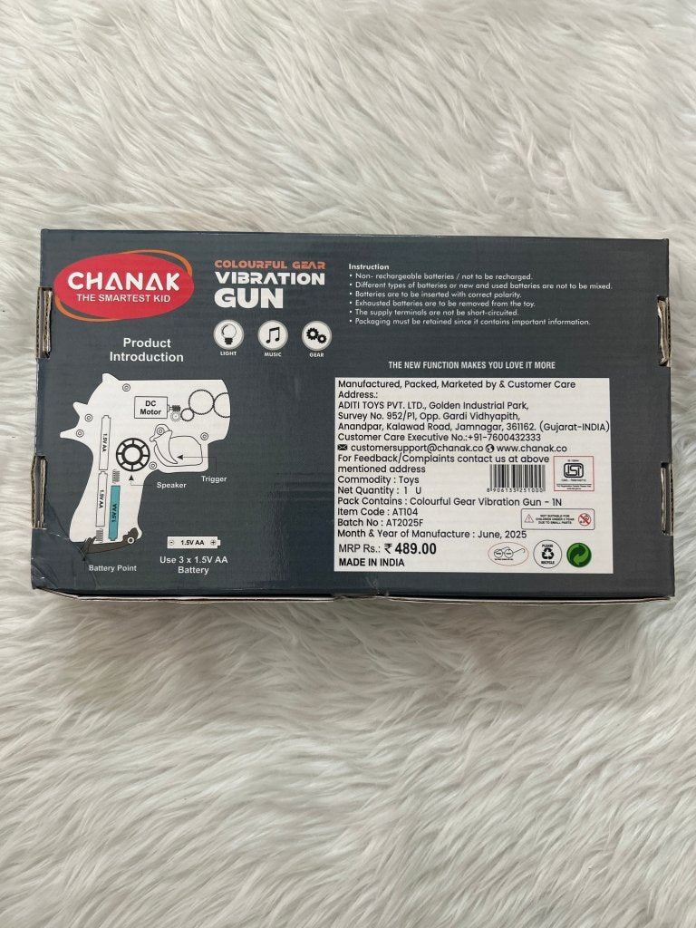 Chanak Colourful Gear Vibration Gun 3+ by Gift Hub Mart