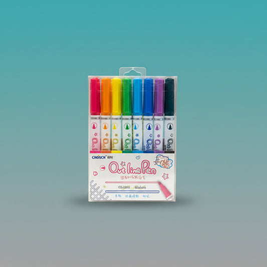 Chosch Outline Pen Set of 8 by Gifthubmart