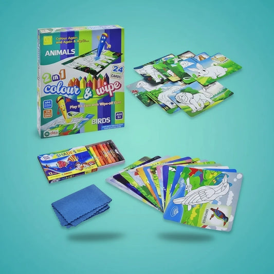 Colour & Wipe Animals Ekta by Gift Hub Mart