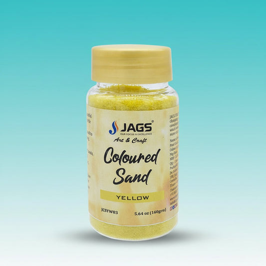 Coloured Sand 160Gms Yellow No 3 JCSYW03 by Gifthubmart