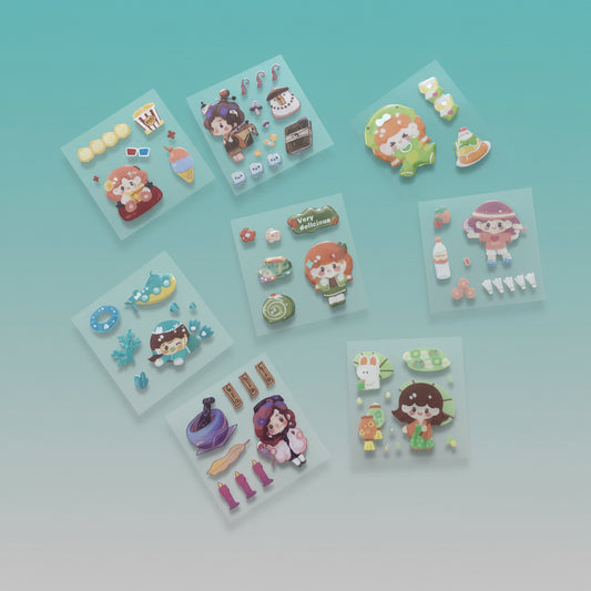 Combo Set of 8 Stickers by Gift Hub Mart