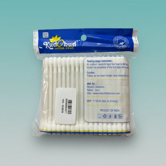 Cotton Ear Buds 100 Pcs by Gift Hub Mart in blue refill pack