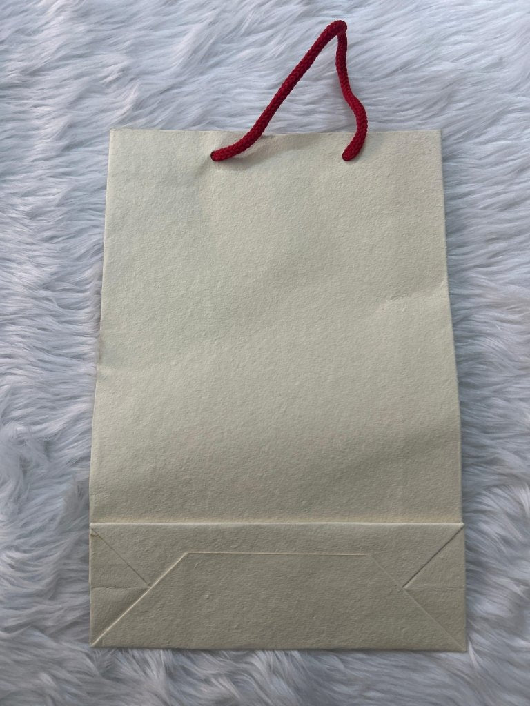 Cream Handmade Paper Bag by Gifthubmart