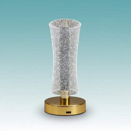 Creatice Table Lamp by Gift Hub Mart with speckled glass shade and brass base