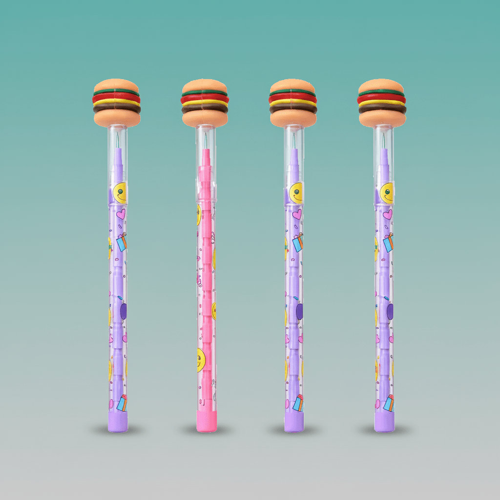 Cute Burger Push Pencil (Food) by Gifthubmart