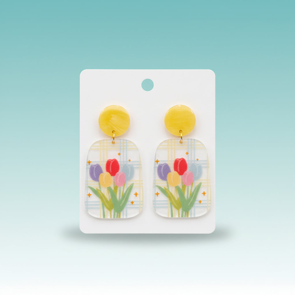 Cute Floral Printed Earrings by Gifthubmart