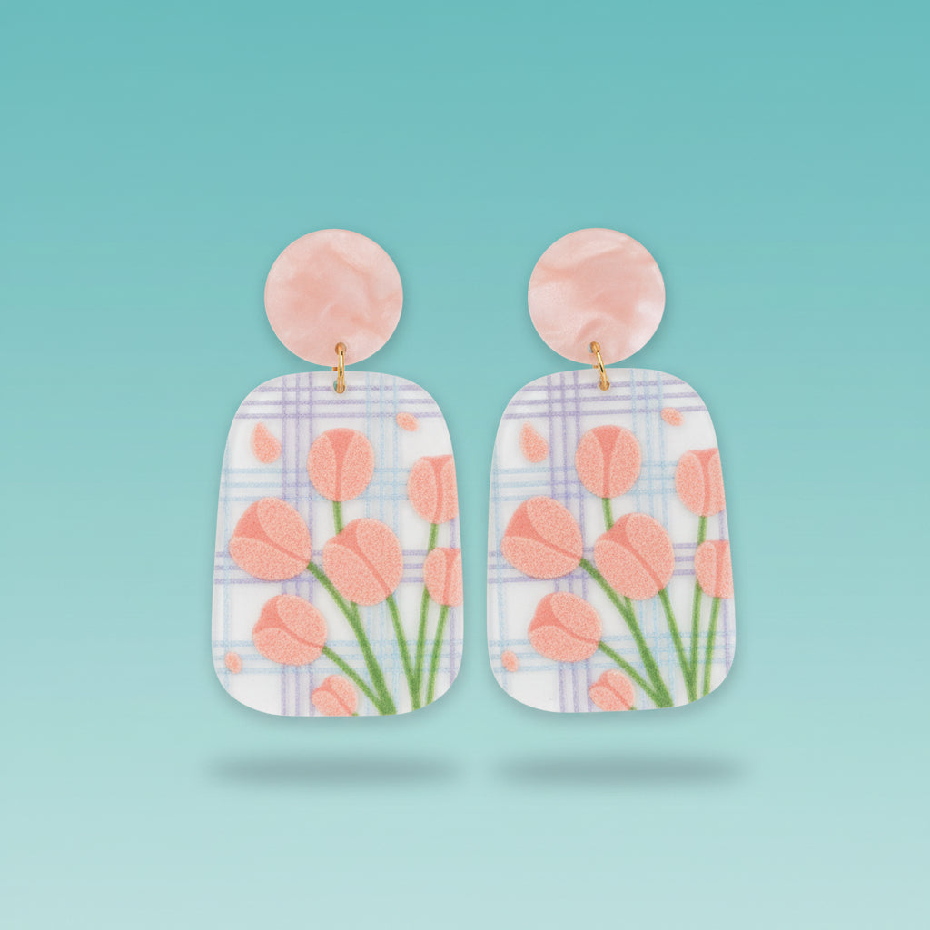 Cute Floral Printed Earrings by Gifthubmart