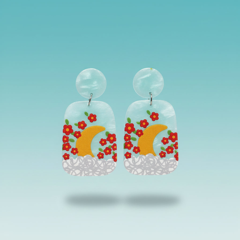 Cute Floral Printed Earrings by Gifthubmart