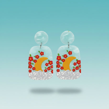 Cute Floral Printed Earrings by Gifthubmart