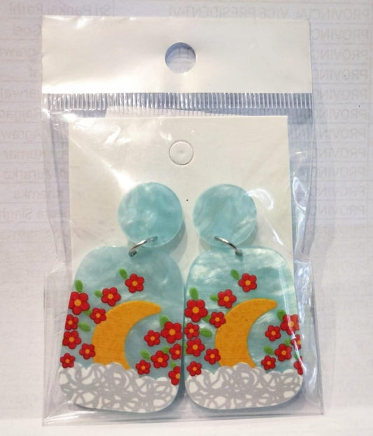 Cute Floral Printed Earrings by Gifthubmart